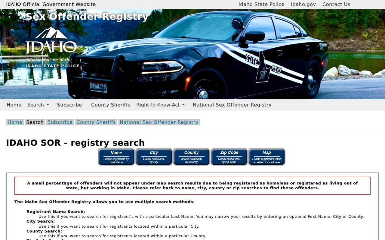 Lewis County sex offender lookup official Idaho registry