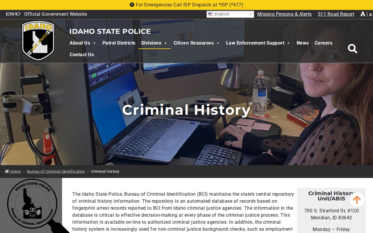 Lewis County criminal history access through the Idaho BCI repository